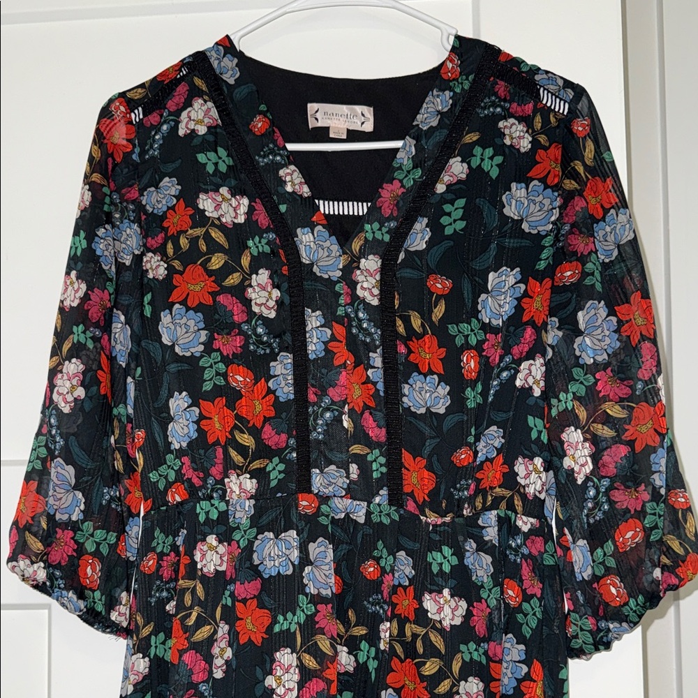 Nanette Lepore Black Floral Dress